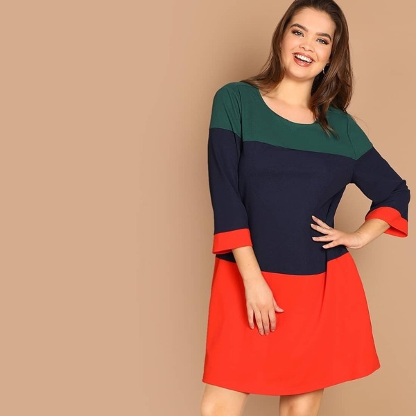 

Plus Color Block Dress
