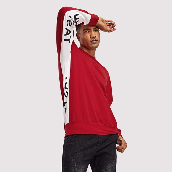 

Men Letter Print Pullover