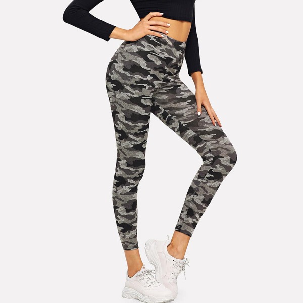 

Camo Print Leggings, Multicolor