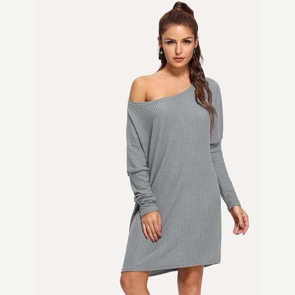 

Leg-of-mutton Sleeve Sweater Dress