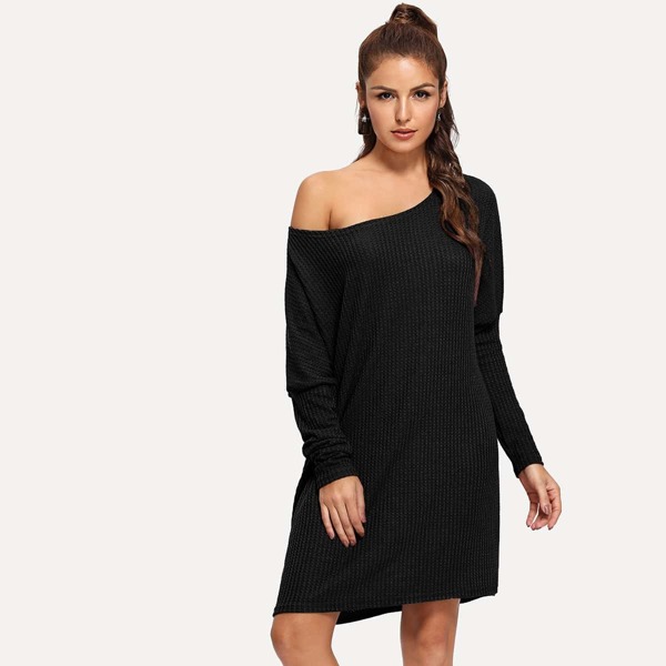 

Leg-of-mutton Sleeve Sweater Dress