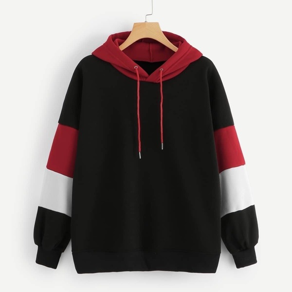

Plus Cut And Sew Panel Hoodie