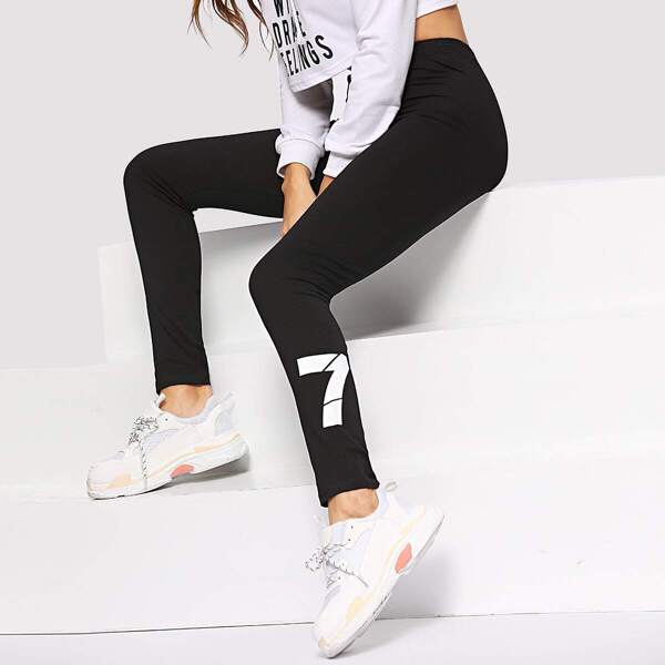 

Letter Print Leggings