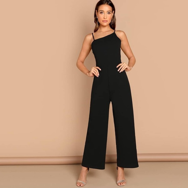 

Asymmetric Shoulder Wide Leg Jumpsuit