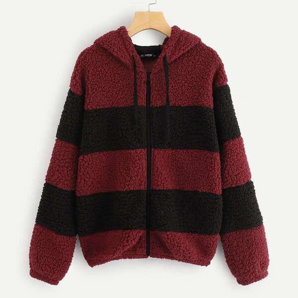 

Two Tone Teddy Hoodie Jacket