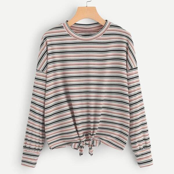 

Drop Shoulder Striped Tee