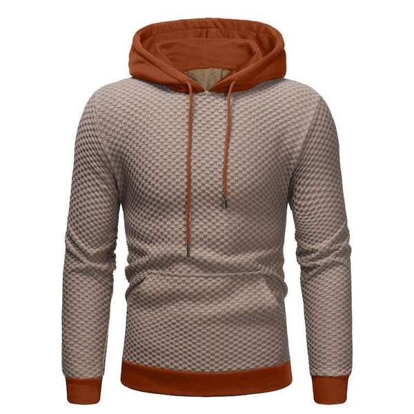 

Men Kangaroo Pocket Hooded Sweatshirt, Mocha brown