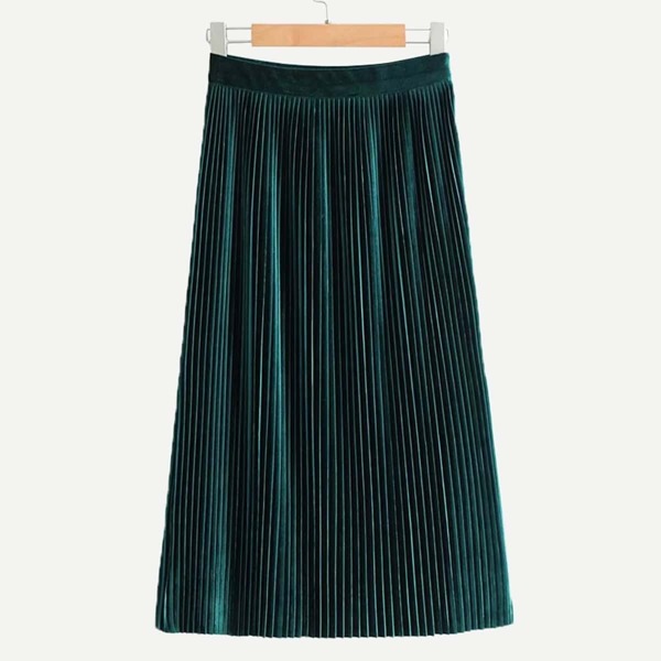 

Pleated Velvet Skirt