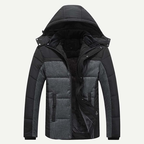 

Men Velvet Lined Hooded Puffer Coat