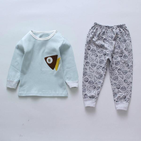 

Toddler Boys Fish Patched Sweatshirt With Pants