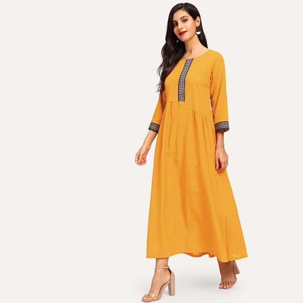 

Contrast Tape Longline Dress, Yellow