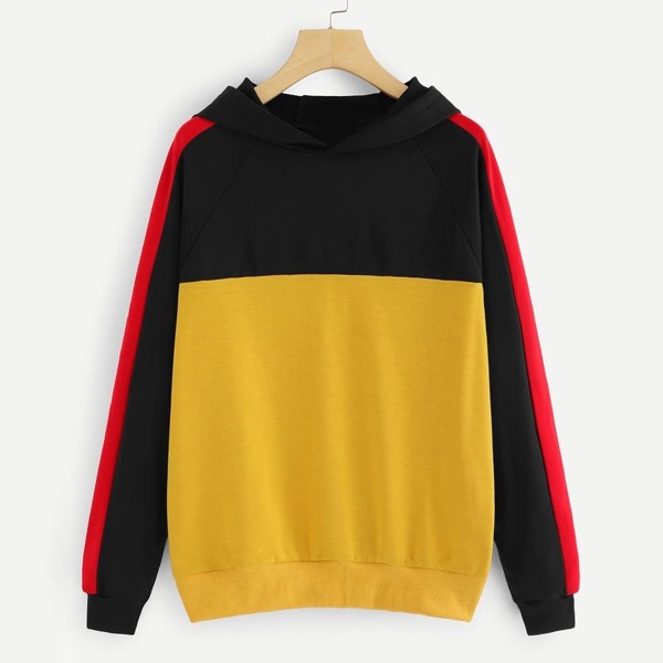 

Color-Block Raglan Sleeve Hoodie
