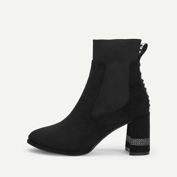 

Letter Detail Block Heeled Boots