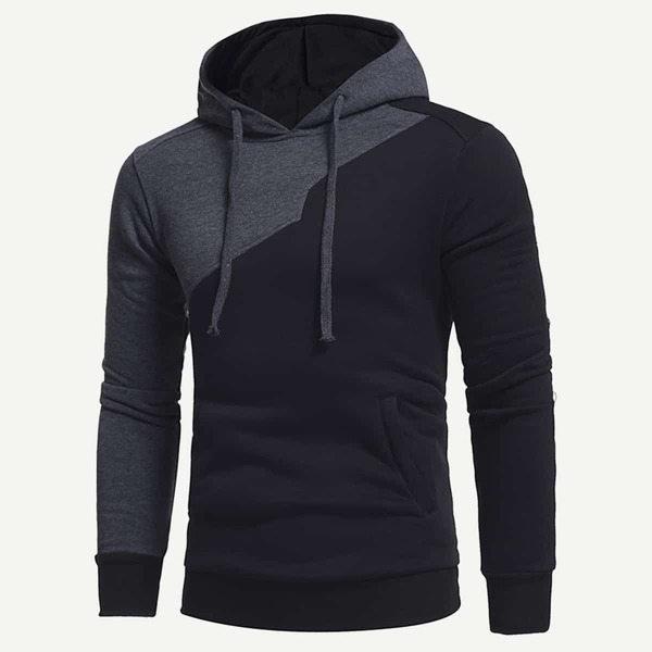 

Men Cut And Sew Panel Hoodie
