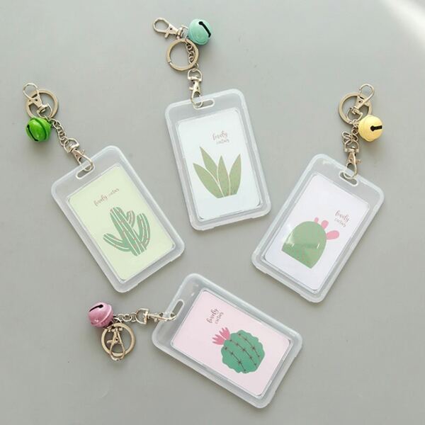 

Random Cactus Print Card Holder 1pc, White