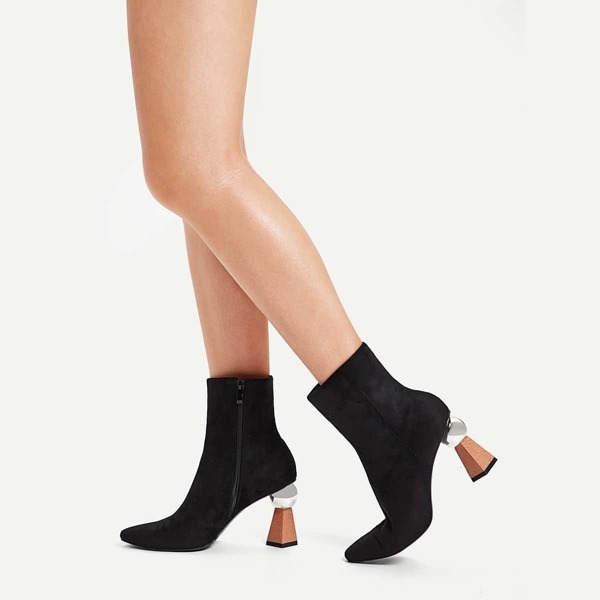 

Plain Side Zipper Block Heeled Boots
