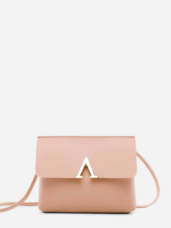 

V Cut Flap Crossbody Bag, Pink