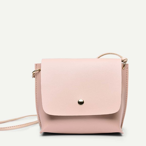 

Solid Flap Crossbody Bag