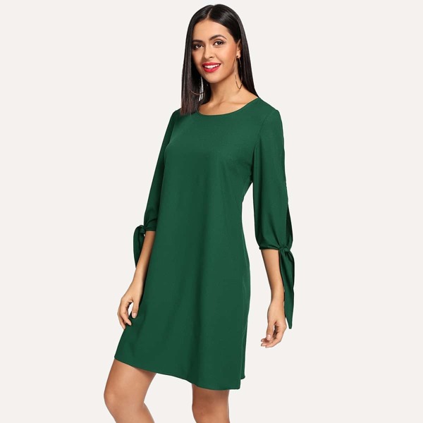 

Knot Cuff Trapeze Dress