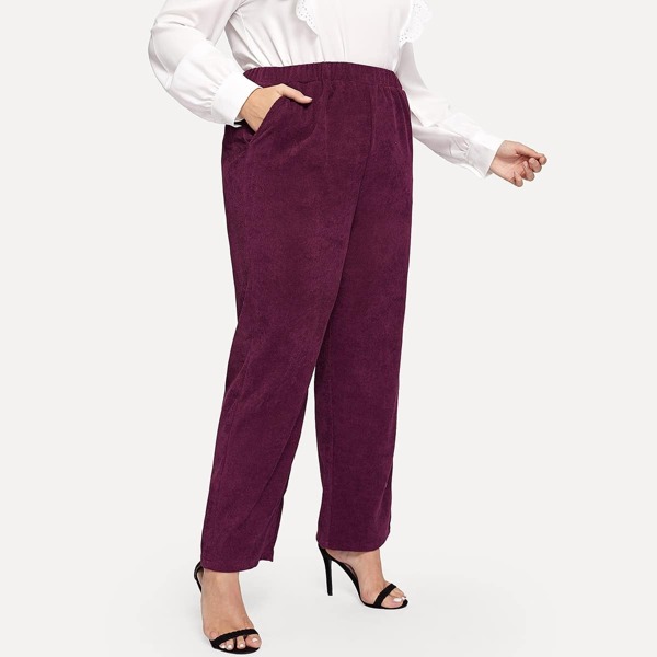 

Plus Slant Pocket Corduroy Pants
