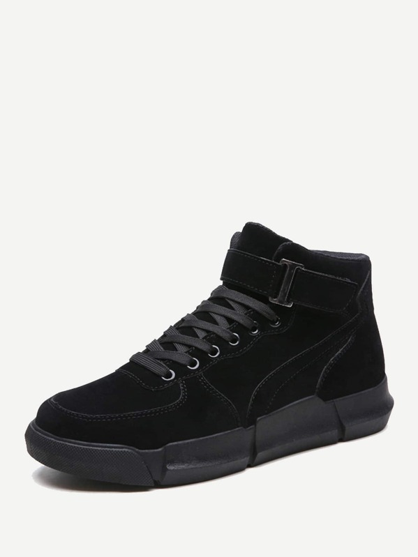 

Men High Top Velvet Sneakers, Black