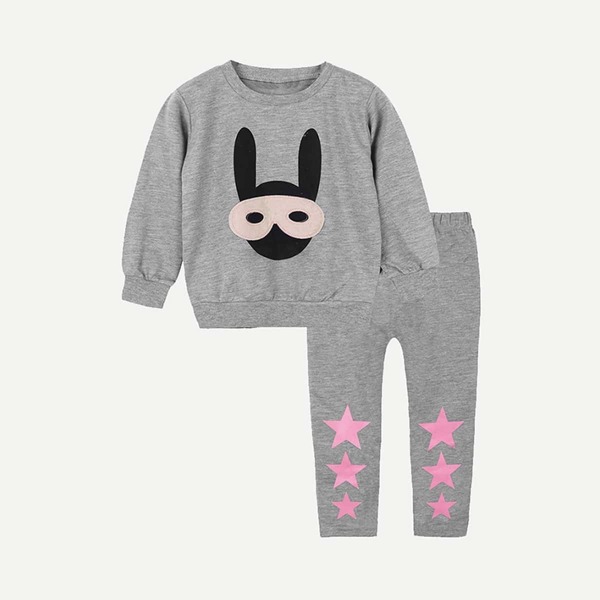 

Toddler Girls Cartoon Print Sweatshirt With Pants