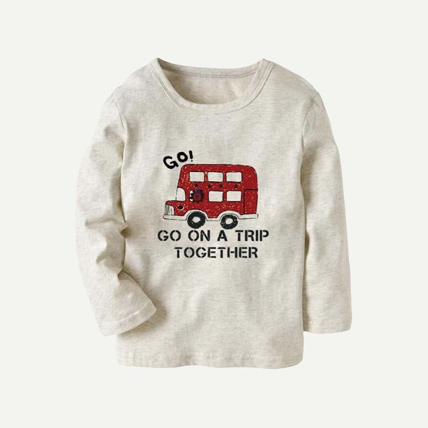 

Toddler Boys Letter Print Tee, Beige
