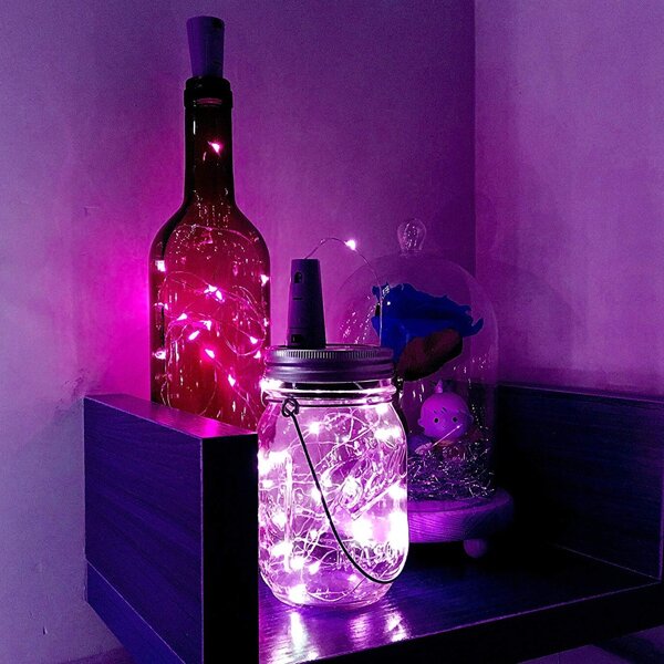 

20pcs Bulb String Light, Pink