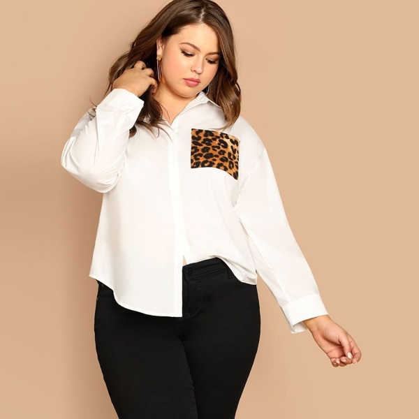 

Plus Leopard Pocket Shirt