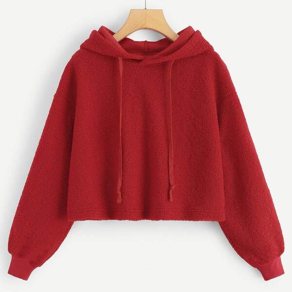 

Crop Fleece Teddy Hoodie