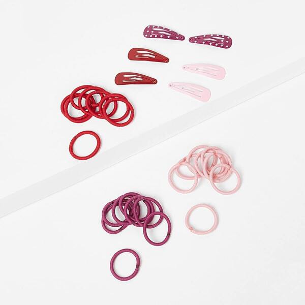 

Girls Snap Hair Clip & Hair Tie 28pcs