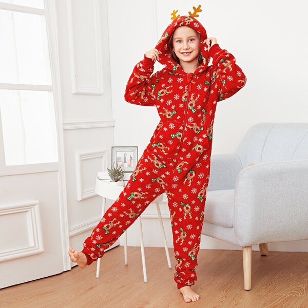 

Christmas Girls Plush Deer Onesie