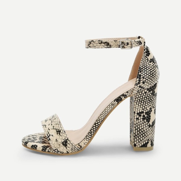 

Snakeskin Pattern Ankle Strap Heels