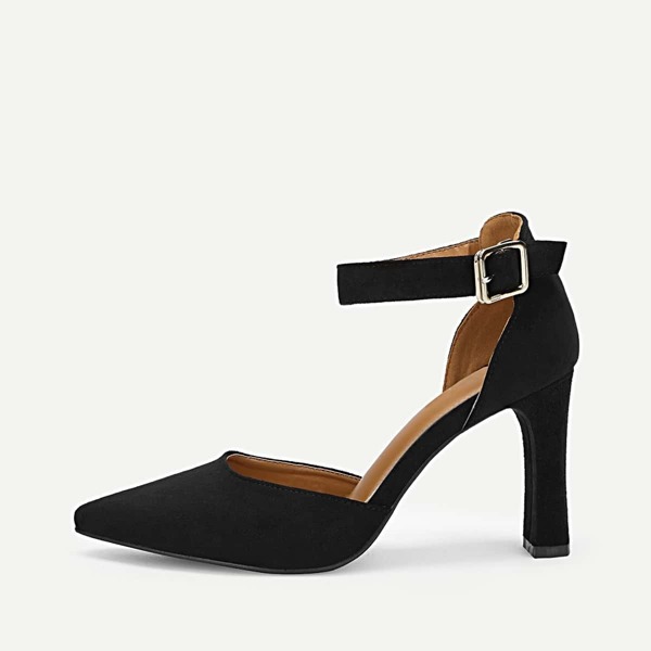 

Plain Pointed Toe Ankle Strap Heels