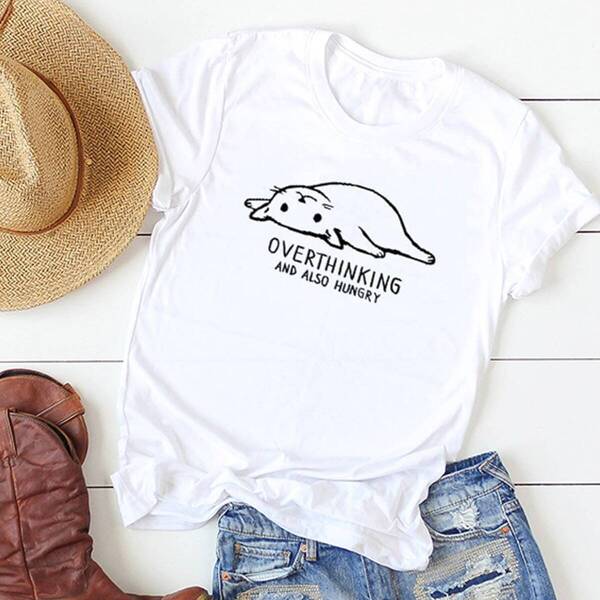 

Letter And Cat Print Tee