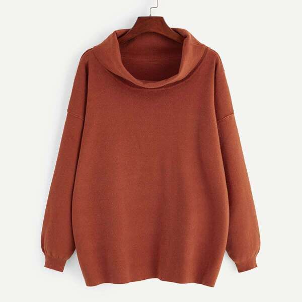 

Plus Turtle Neck Drop Shoulder Sweater