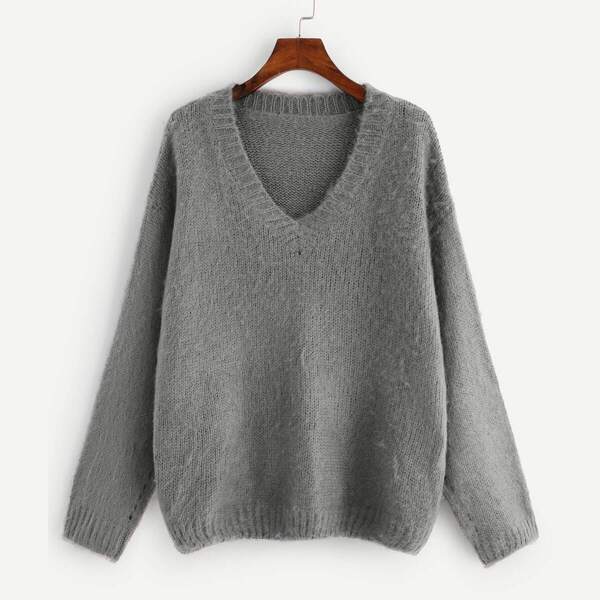 

Plus Eyelet Detail Fuzzy Jumper