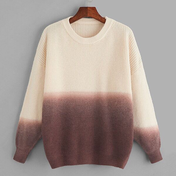 

Plus Color-block Ombre Sweater
