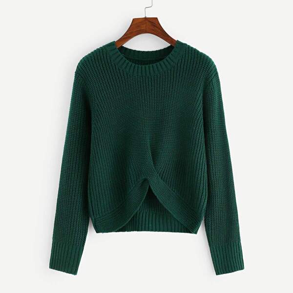 

Solid Twist Detail Hem Jumper