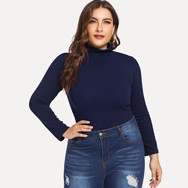 

Plus Turtleneck Slim Fitted Jumper
