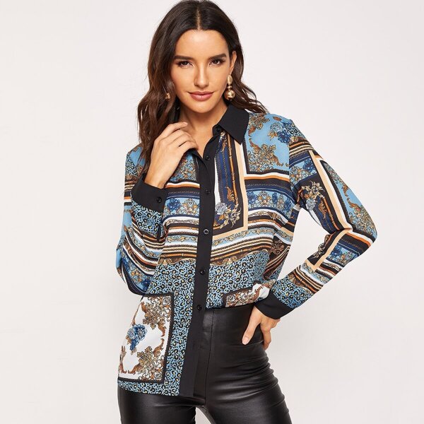 

Scarf Print Shirt