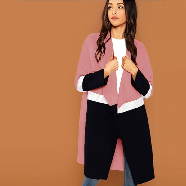 

Waterfall Collar Color Block Coat