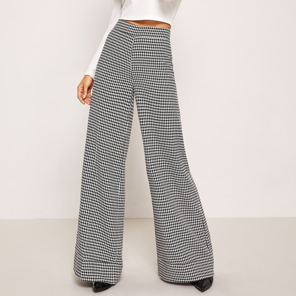 

Zip Up Plaid Wide Leg Pants