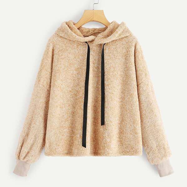 

Drop Shoulder Teddy Hoodie