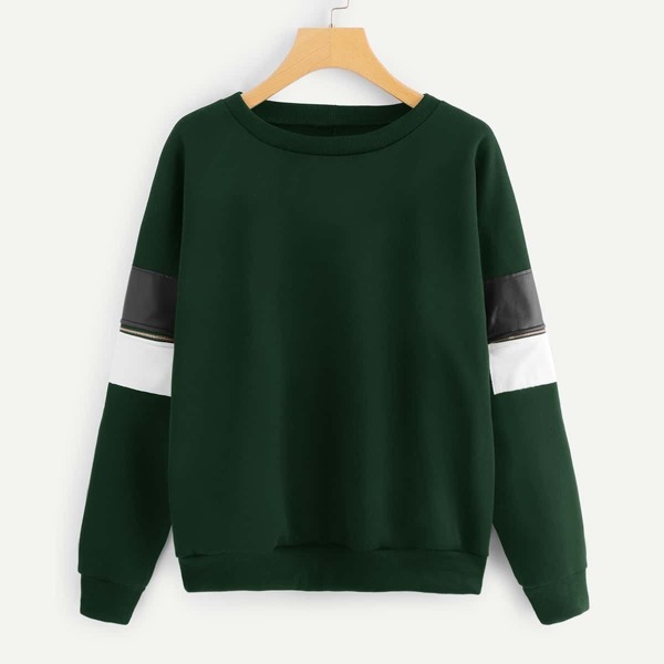 

Zip Side Cut And Sew Panel Sweatshirt