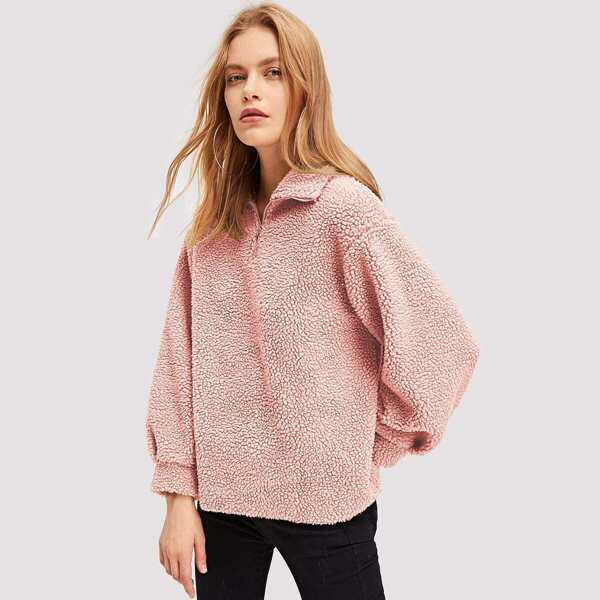 

Zip Front Teddy Jacket