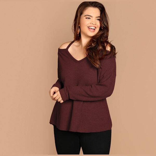 

Plus Cold Shoulder Solid Tee
