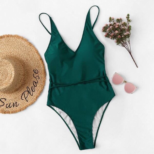 

Plus Criss Cross Plunging One Piece Swimsuit