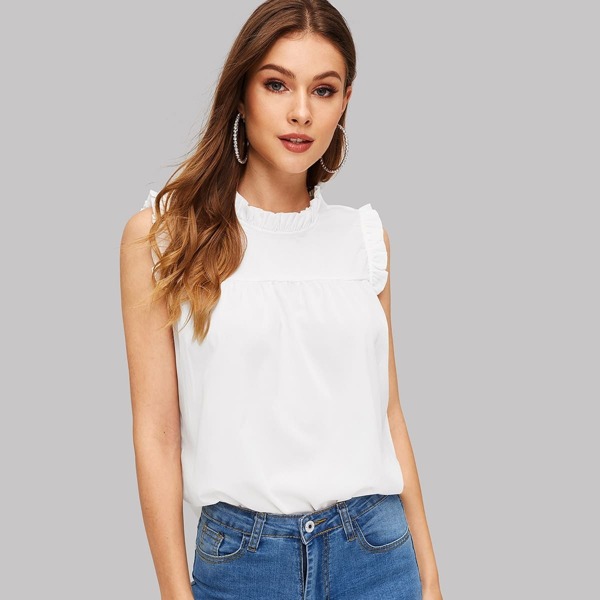 

Frill Trim Shell Top