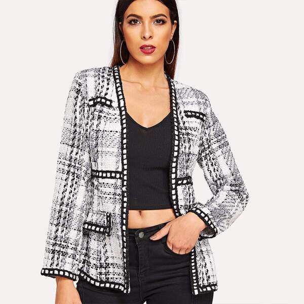 

Open Front Raw Hem Coat